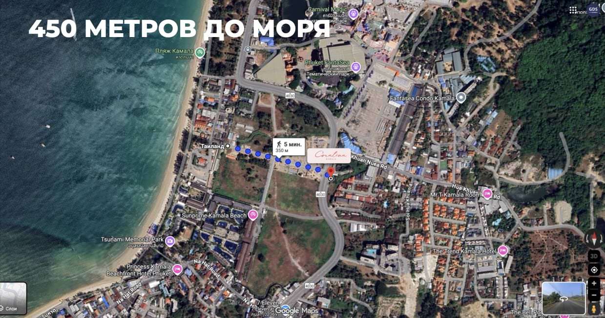 Карта с расстоянием до моря