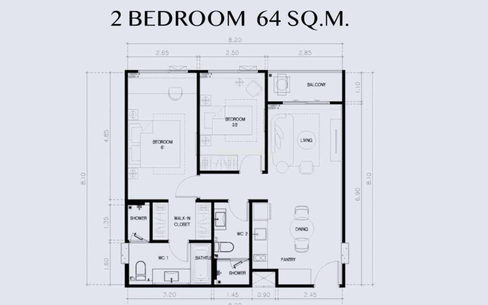 Bellevue Beachfront, 2к Квартира, 64 м2, Пхукет, Бангтао