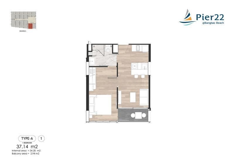 Pier22, 1к Квартира, 37 м2, Пхукет, Бангтао