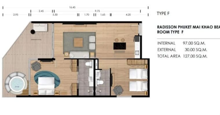 Radisson Mai Khao Beach, 2к Квартира, 127 м2, Пхукет, Май Кхао