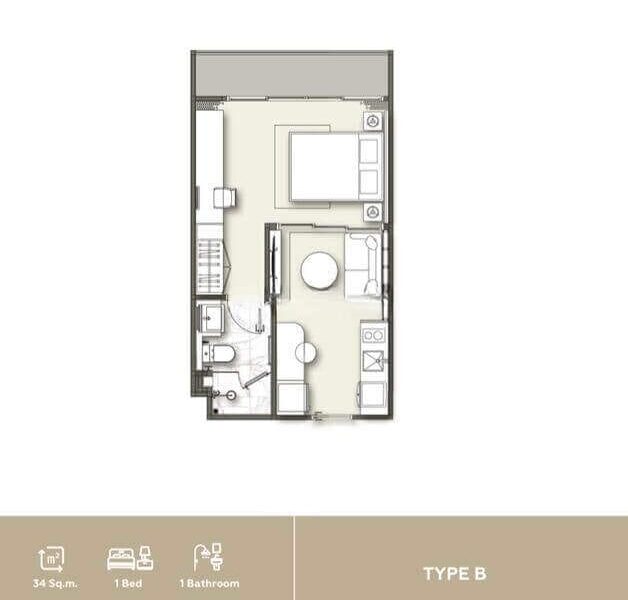 Vibe Residence Karon, 1к Квартира 34 м2, Пхукет, Карон