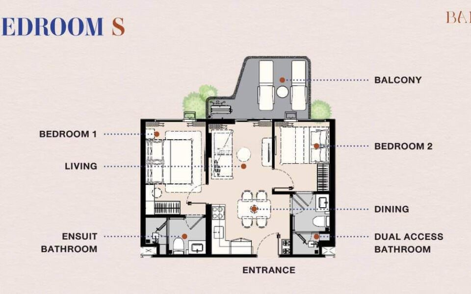 The Title Balcony, 2к Квартира 50 м2, Пхукет, Най Янг