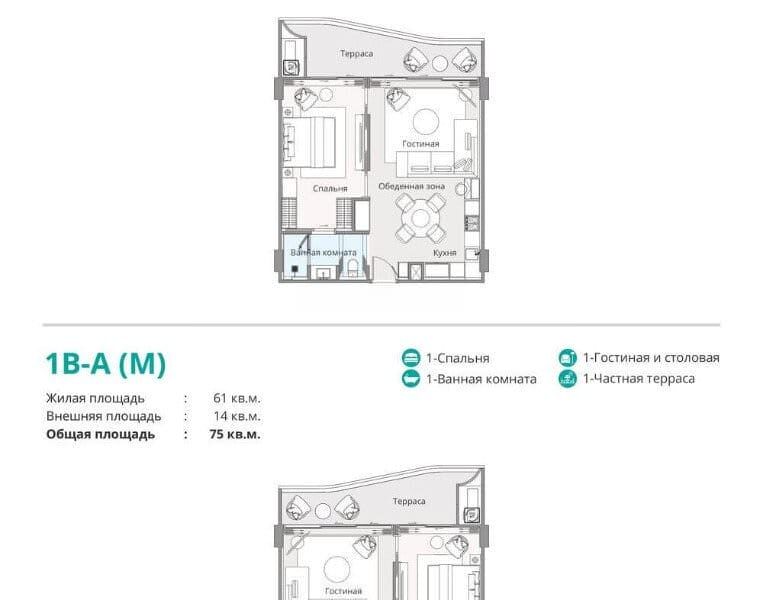Bellaguna Lake Residences Lotus, 1к Квартира 75 м2, Пхукет, Банг Тао