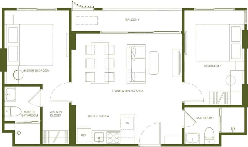 The Base Cherngtalay, 2к Квартира, 60 м2, Пхукет, Чонг Тале