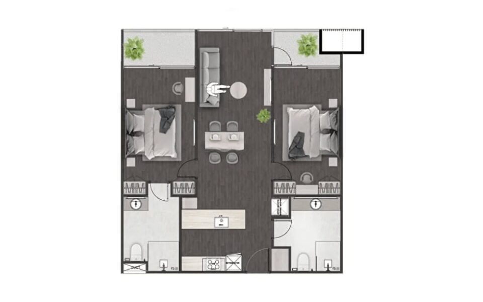 Next Point Condominium, 2к Квартира, 70 м2, Пхукет