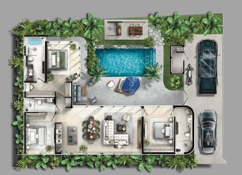 Capella Villas, Вилла с террасой на крыше, 473 м2, Пхукет, Раваи