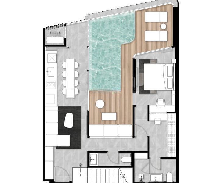 Citygate de Phuket, Дуплекс 3к с бассейном 177 м2, Пхукет, Камала